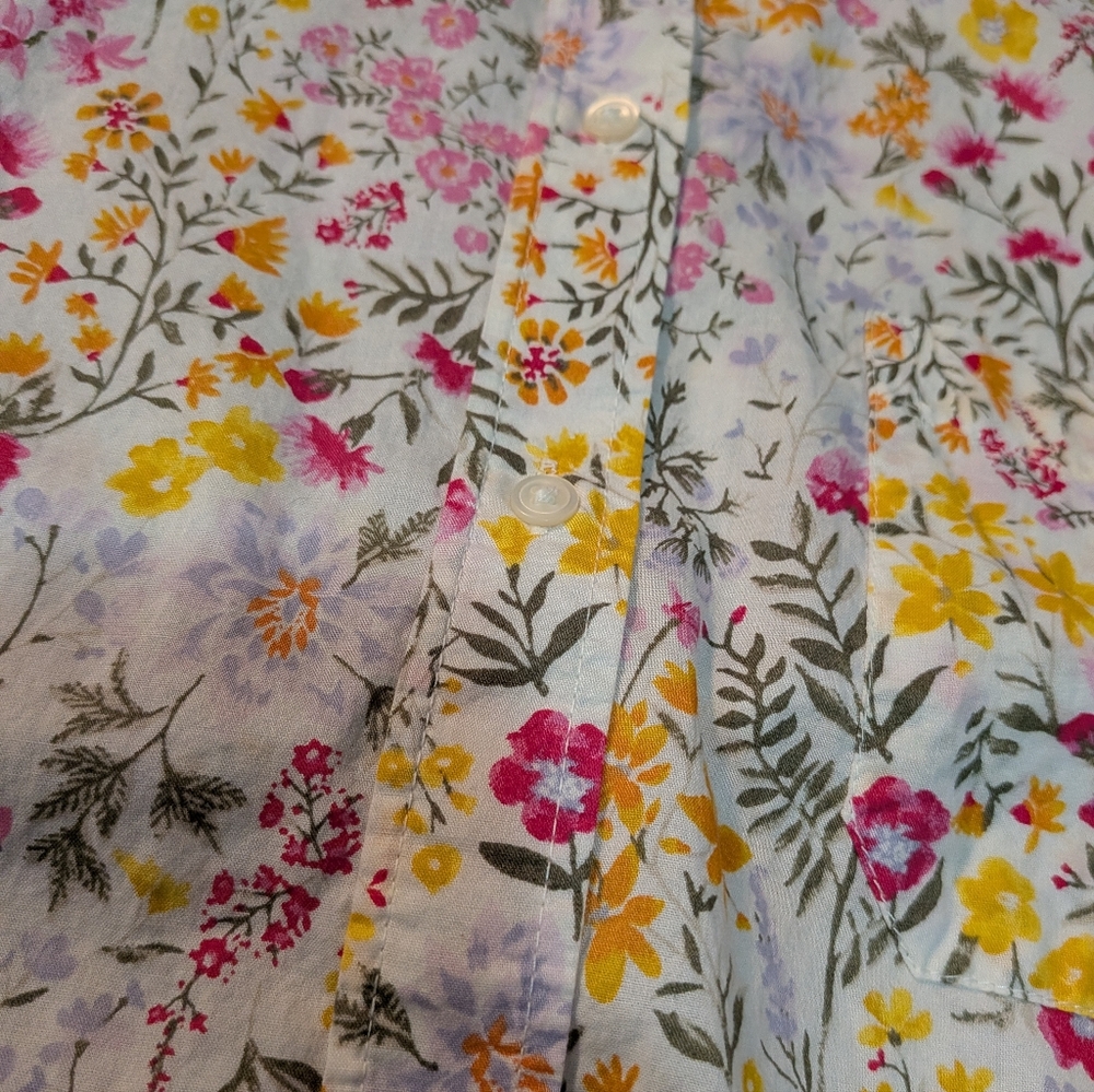 Old Navy Women's Floral Cropped Button-Down Shirt (XXL) - Picture 10 of 12